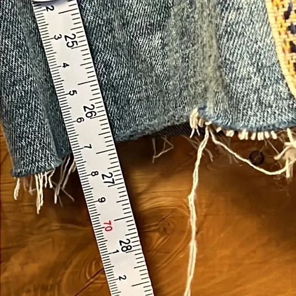 Anthropologie Pilcro Womens Jeans slim boyfriend embroidered sides stripe 26 Y2K - Picture 6 of 12